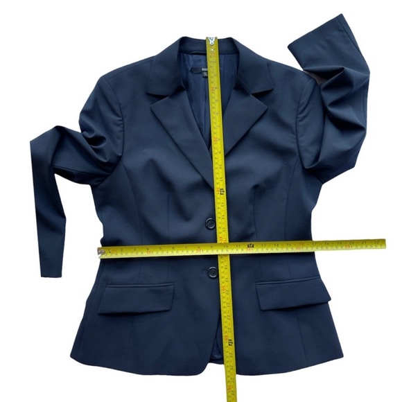 Hugo Boss Janna3 Virgin Wool Suit Jacket Blazer Off Black Graphite Size 8 - Picture 13 of 13